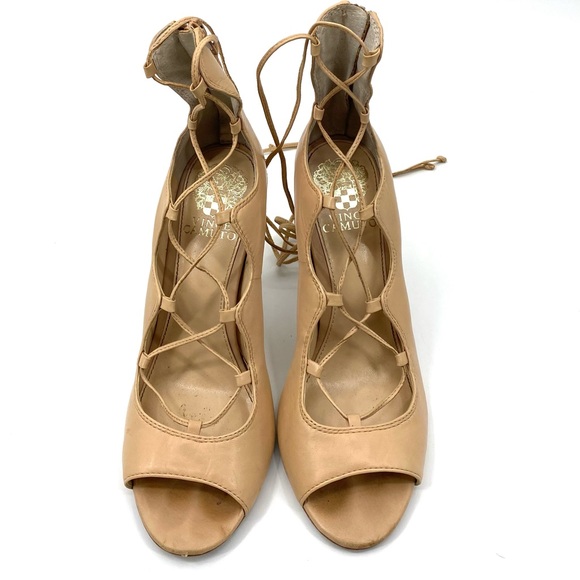 💕SALE💕 Vince Camuto Taupe Laceup Heels - Picture 6 of 10